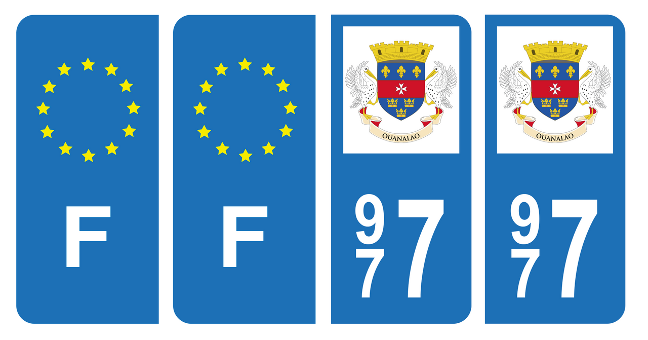 Moto-Kennzeichenaufkleber Für Saint-Barthélemy – Einfacher Regionswechsel Ohne Neue Nummernschilder