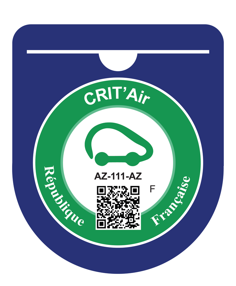 Porte Vignette Crit’Air Pare Brise Macaron | Étui Pochette Adhésive Autocollant Sticker Bleu