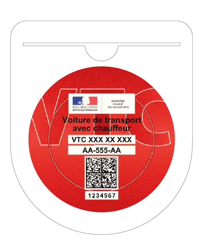Porte Vignette Macaron VTC Pare Brise | Étui Pochette Adhésive Autocollant Sticker Blanc
