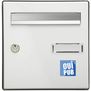 Autocollant Sticker Oui Pub Boîte aux Lettres Rectangle Bleu