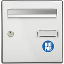 Autocollant Sticker Oui Pub Boîte aux Lettres Rond Bleu