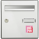 Autocollant Sticker Oui Pub Boîte aux Lettres Rectangle Rouge