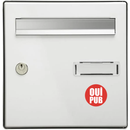 Autocollant Sticker Oui Pub Boîte aux Lettres Rond Rouge