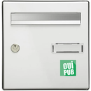 Autocollant Sticker Oui Pub Boîte aux Lettres Rectangle Vert