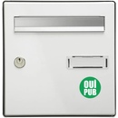 Autocollant Sticker Oui Pub Boîte aux Lettres Rond Vert