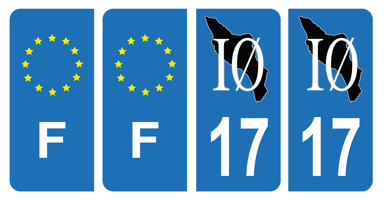 Autocollant Sticker Plaque D’immatriculation Voiture 17 Charente Maritime Noir Logo Couleur