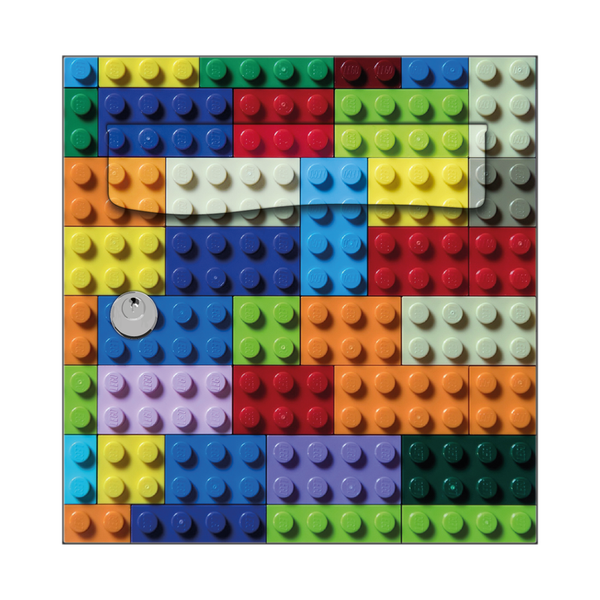 Autocollant Sticker Décoration Boîte aux lettres Brique LEGO Multicouleurs - Face Avant