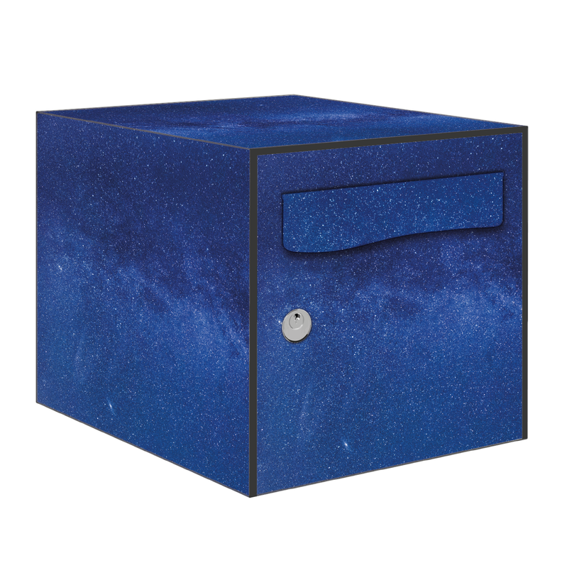 Autocollant Sticker Décoration Boîte aux lettres Texture Galaxie Bleue - Kit complet 5 Faces