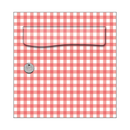 Autocollant Sticker Décoration Boîte aux lettres Texture Motif Vichy Rouge - Face Avant