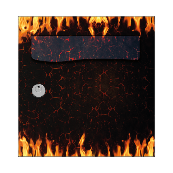 Autocollant Sticker Décoration Boîte aux lettres Texture Flammes - Face Avant