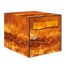 Autocollant Sticker Décoration Boîte aux lettres Bois Flammes - Kit complet 5 Faces