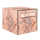 Autocollant Sticker Décoration Boîte aux lettres Texture Marbre Rosé - Kit complet 5 Faces