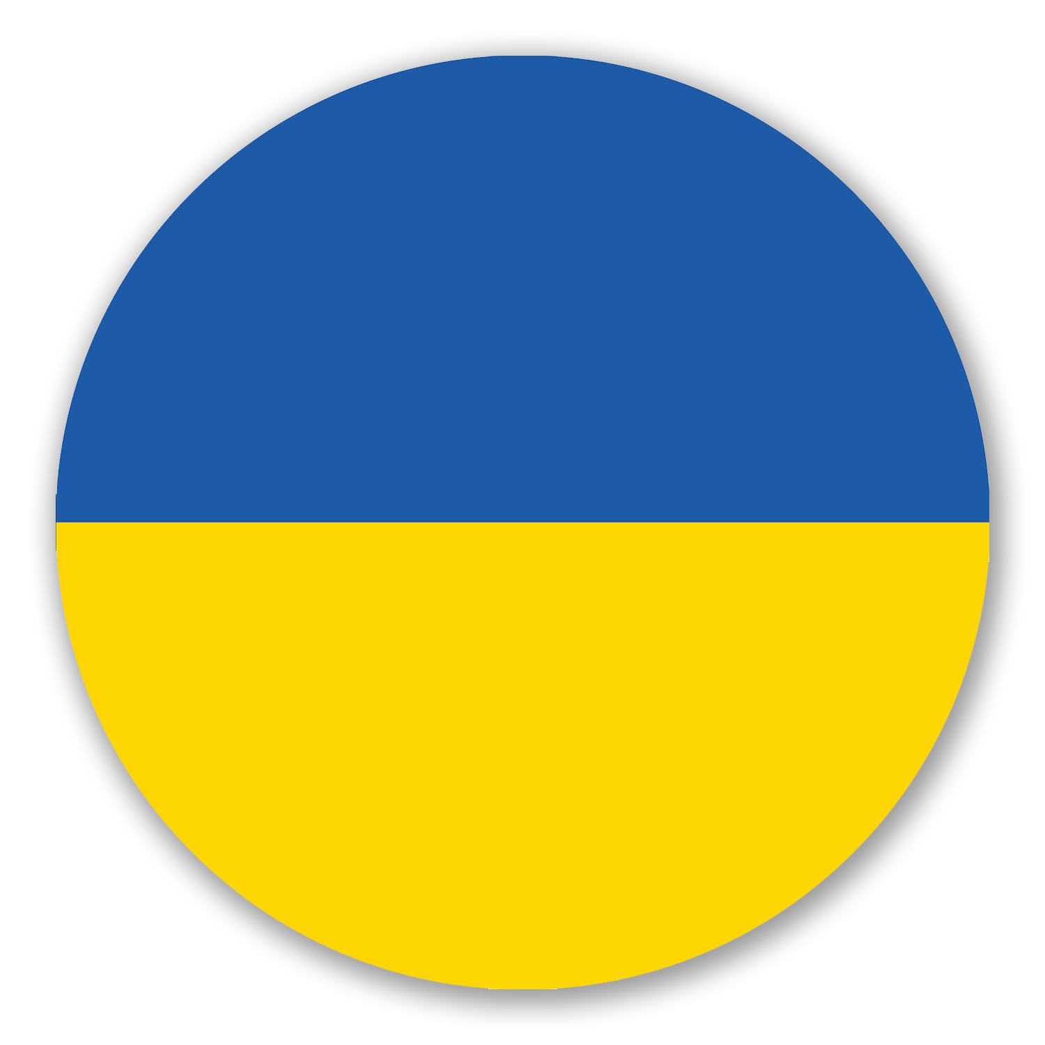 Autocollant Sticker Rond Drapeau Ukraine Jaune & Bleu Adhésif
