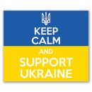Autocollant Sticker Rectangle Keep Calm Ukraine Adhésif