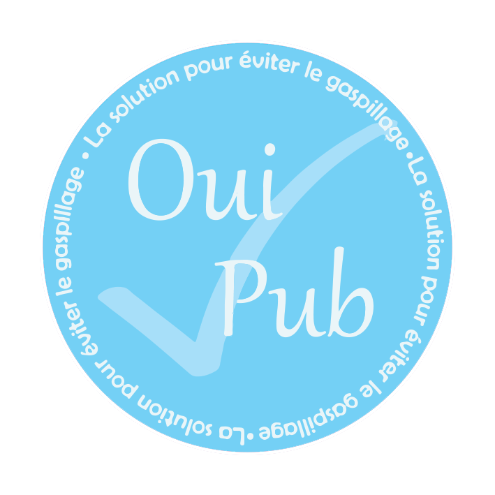 Autocollant Sticker Officiel Oui Pub Boîte aux Lettres Rond Bleu