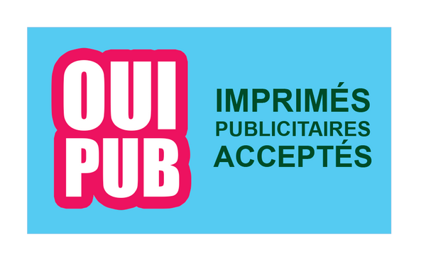 Autocollant Sticker Oui Pub Boîte aux Lettres Imprimés Publicitaires Acceptés Bleu et Rose