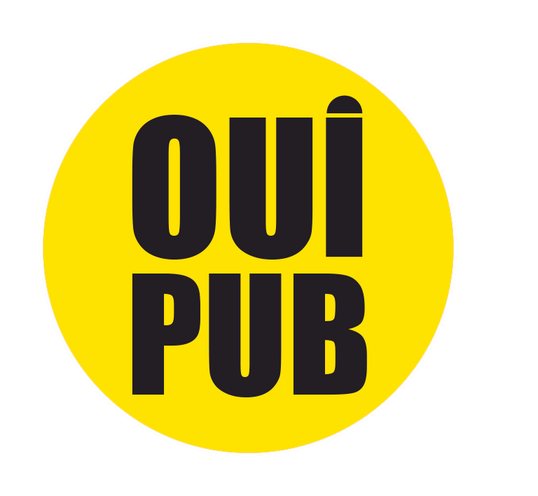 Autocollant Sticker Oui Pub Boîte aux Lettres Rond Jaune