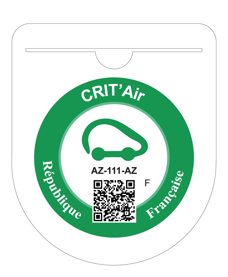 Porte Vignette Crit’Air Pare Brise Macaron | Étui Pochette Adhésive Autocollant Sticker Blanc