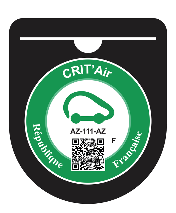 Porte Vignette Crit’Air Pare Brise Macaron | Étui Pochette Adhésive Autocollant Sticker Noir