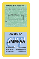 Porte Vignette Assurance Pare Brise Voiture Pour Smart | Double Étui Pochette Adhésive Autocollant Sticker Jaune