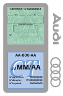Porte Vignette Assurance Pare Brise Voiture Pour Audi | Double Étui Pochette Adhésive Autocollant Sticker Gris