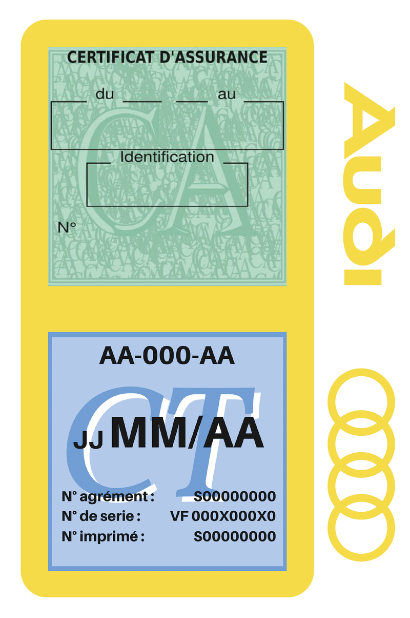 Audi VD26 Case 2 Thumbnail Insurance & CT Deafolds® Stickers Auto Retro