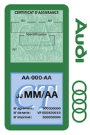 Porte Vignette Assurance Pare Brise Voiture Pour Audi | Double Étui Pochette Adhésive Autocollant Sticker Vert