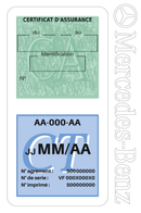 Porte Vignette Assurance Pare Brise Voiture Pour Mercedes-Benz | Double Étui Pochette Adhésive Autocollant Sticker Blanc
