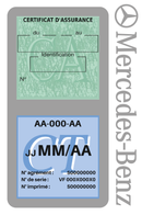 Porte Vignette Assurance Pare Brise Voiture Pour Mercedes-Benz | Double Étui Pochette Adhésive Autocollant Sticker Gris