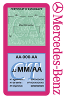 Porte Vignette Assurance Pare Brise Voiture Pour Mercedes-Benz | Double Étui Pochette Adhésive Autocollant Sticker Rose