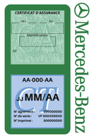 Porte Vignette Assurance Pare Brise Voiture Pour Mercedes-Benz | Double Étui Pochette Adhésive Autocollant Sticker Vert