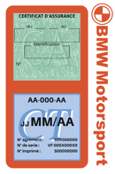 Porte Vignette Assurance Pare Brise Voiture Pour BMW Motorsport | Double Étui Pochette Adhésive Autocollant Sticker Orange