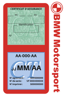 Porte Vignette Assurance Pare Brise Voiture Pour BMW Motorsport | Double Étui Pochette Adhésive Autocollant Sticker Rouge