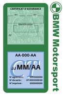 Porte Vignette Assurance Pare Brise Voiture Pour BMW Motorsport | Double Étui Pochette Adhésive Autocollant Sticker Vert