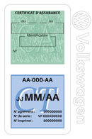 Porte Vignette Assurance Pare Brise Voiture Pour Volkswagen | Double Étui Pochette Adhésive Autocollant Sticker Blanc