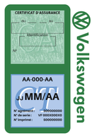 Porte Vignette Assurance Pare Brise Voiture Pour Volkswagen | Double Étui Pochette Adhésive Autocollant Sticker Vert