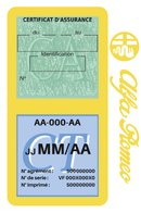 Porte Vignette Assurance Pare Brise Voiture Pour Alfa Romeo | Double Étui Pochette Adhésive Autocollant Sticker Jaune