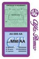 Porte Vignette Assurance Pare Brise Voiture Pour Alfa Romeo | Double Étui Pochette Adhésive Autocollant Sticker Mauve
