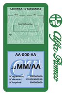 Porte Vignette Assurance Pare Brise Voiture Pour Alfa Romeo | Double Étui Pochette Adhésive Autocollant Sticker Vert