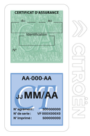 Porte Vignette Assurance Pare Brise Voiture Pour Citroën | Double Étui Pochette Adhésive Autocollant Sticker Blanc