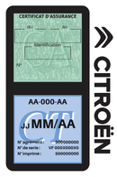 Porte Vignette Assurance Pare Brise Voiture Pour Citroën | Double Étui Pochette Adhésive Autocollant Sticker Noir