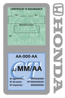 Porte Vignette Assurance Pare Brise Voiture Pour Honda | Double Étui Pochette Adhésive Autocollant Sticker Gris