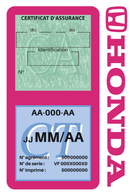Porte Vignette Assurance Pare Brise Voiture Pour Honda | Double Étui Pochette Adhésive Autocollant Sticker Rose