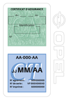 Porte Vignette Assurance Pare Brise Voiture Pour Opel | Double Étui Pochette Adhésive Autocollant Sticker Blanc