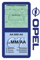 Porte Vignette Assurance Pare Brise Voiture Pour Opel | Double Étui Pochette Adhésive Autocollant Sticker Bleu