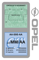 Porte Vignette Assurance Pare Brise Voiture Pour Opel | Double Étui Pochette Adhésive Autocollant Sticker Gris