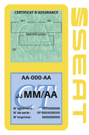 Porte Vignette Assurance Pare Brise Voiture Pour Seat | Double Étui Pochette Adhésive Autocollant Sticker Jaune