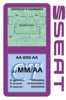 Porte Vignette Assurance Pare Brise Voiture Pour Seat | Double Étui Pochette Adhésive Autocollant Sticker Mauve