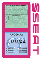 Porte Vignette Assurance Pare Brise Voiture Pour Seat | Double Étui Pochette Adhésive Autocollant Sticker Rose