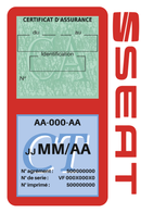 Porte Vignette Assurance Pare Brise Voiture Pour Seat | Double Étui Pochette Adhésive Autocollant Sticker Rouge
